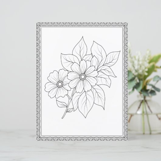 Elegant Floral Coloring Page Scrapbook Paper (スタンド正面)