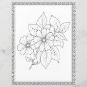 Elegant Floral Coloring Page Scrapbook Paper (正面)