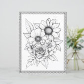 Elegant Floral Coloring Page Scrapbook Paper (スタンド正面)