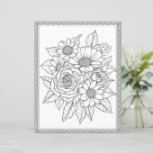 Elegant Floral Coloring Page Scrapbook Paper (スタンド正面)