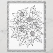 Elegant Floral Coloring Page Scrapbook Paper (正面)