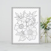 Elegant Floral Coloring Page Scrapbook Paper (スタンド正面)