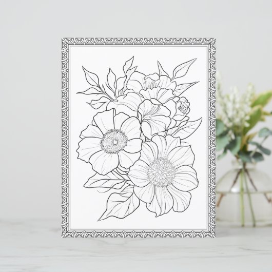 Elegant Floral Coloring Page Scrapbook Paper (スタンド正面)