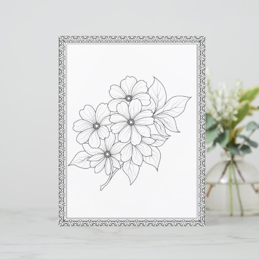 Elegant Floral Coloring Page Scrapbook Paper (スタンド正面)