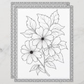 Elegant Floral Coloring Page Scrapbook Paper (正面/裏面)