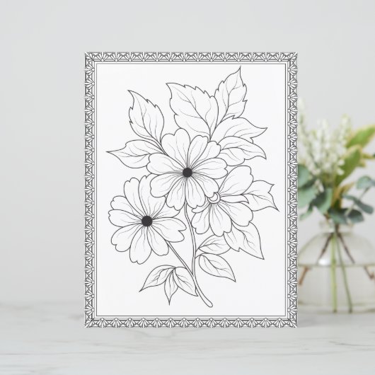 Elegant Floral Coloring Page Scrapbook Paper (スタンド正面)