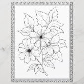 Elegant Floral Coloring Page Scrapbook Paper (正面)