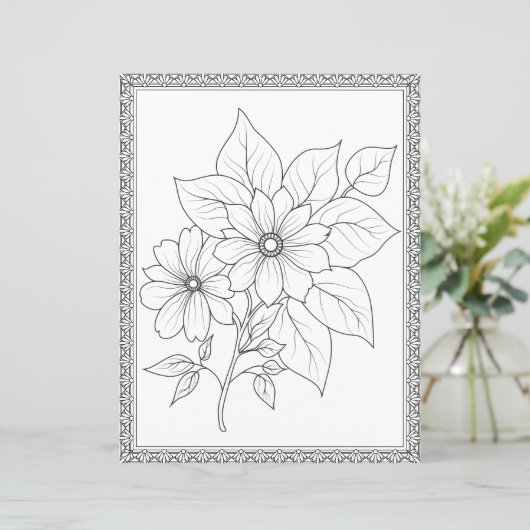 Elegant Floral Coloring Page Scrapbook Paper (スタンド正面)