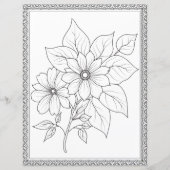 Elegant Floral Coloring Page Scrapbook Paper (正面)