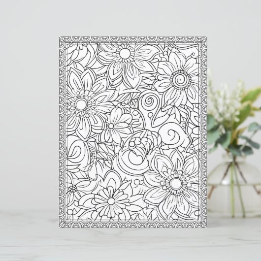Elegant Floral Coloring Page Scrapbook Paper (スタンド正面)
