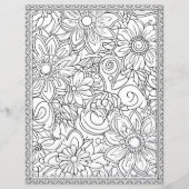 Elegant Floral Coloring Page Scrapbook Paper (正面)