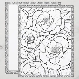 Elegant Floral Coloring Page Scrapbook Paper