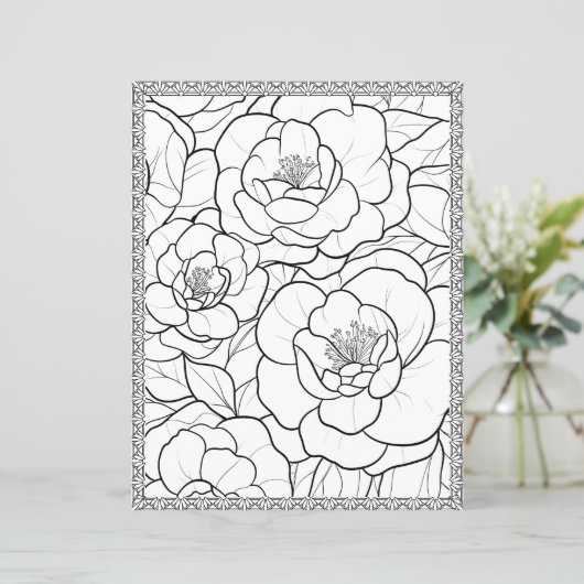 Elegant Floral Coloring Page Scrapbook Paper (スタンド正面)