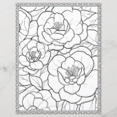 Elegant Floral Coloring Page Scrapbook Paper (正面)
