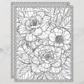 Elegant Floral Coloring Page Scrapbook Paper (正面/裏面)