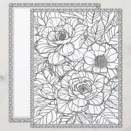 Elegant Floral Coloring Page Scrapbook Paper