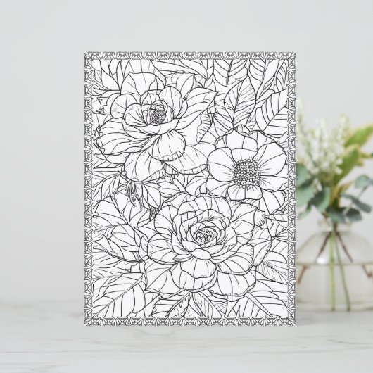 Elegant Floral Coloring Page Scrapbook Paper (スタンド正面)