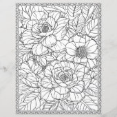 Elegant Floral Coloring Page Scrapbook Paper (正面)