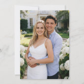 Elegant Floral Crest Monogram Photo Wedding 招待状 (裏面)