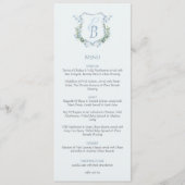 Elegant Floral Crest Monogram Wedding メニュー (正面)