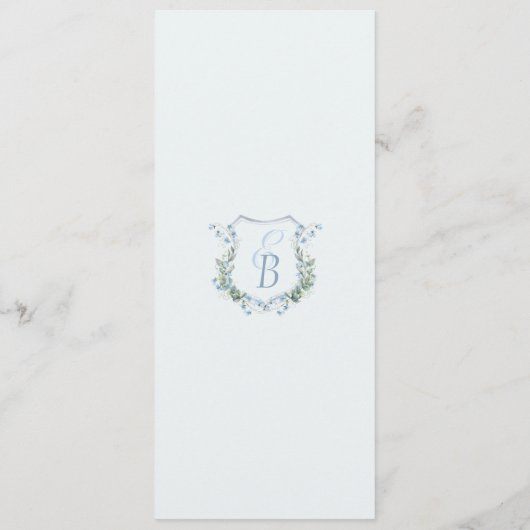 Elegant Floral Crest Monogram Wedding メニュー (裏面)
