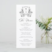 Elegant Floral Crest Monogram Wedding メニュー (スタンド正面)