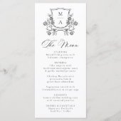 Elegant Floral Crest Monogram Wedding メニュー (正面)