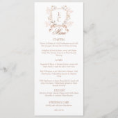 Elegant Floral Crest Monogram Wedding  メニュー (正面)