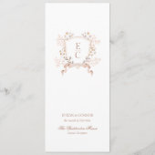 Elegant Floral Crest Monogram Wedding  メニュー (裏面)