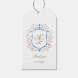 Elegant Floral Crest Wedding ギフトタグ