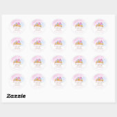 Elegant Floral Croissant Bakery Product Name ラウンドシール (シート)