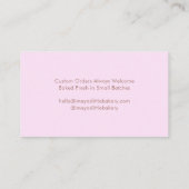 Elegant Floral Croissant Watercolor Bakery 名刺 (裏面)