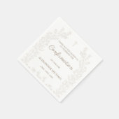 Elegant Floral Cross Confirmation Thank You  スタンダードカクテルナプキン (角)