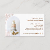 Elegant Floral Cupcake Pastry Cake Bakery Shop 名刺 (裏面)