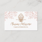 Elegant Floral Cupcake Pastry Cake Bakery Shop 名刺 (正面)