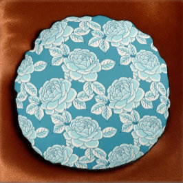 Elegant Floral Cushion with Vintage Charm ラウンドクッション