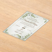 Elegant Floral - Customizable Rustic Boho アクリル招待状 (レイダウン)