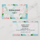 Elegant Floral Cyan 名刺 (正面/裏面)