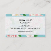 Elegant Floral Cyan 名刺 (裏面)