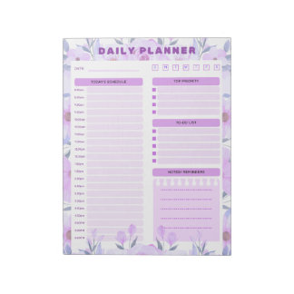 Elegant Floral Daily Planner Notepad ノートパッド