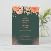 Elegant Floral Dark Green 招待状 (スタンド正面)