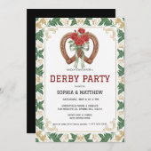 Elegant Floral Derby Party Invitation 招待状 (正面/裏面)