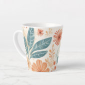 Elegant Floral Design Cup カフェラテマグ (左アングル)