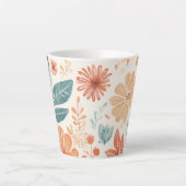 Elegant Floral Design Cup カフェラテマグ (正面)