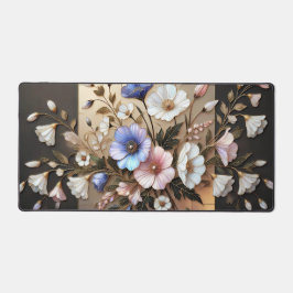 Elegant Floral Desk Mat Luxury Botanical Mouse Pad デスクマット