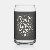 Elegant Floral "Don't Give Up!" Motivational ガラス缶 (裏面)