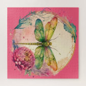 Elegant Floral Dragonfly | Dragonfly Gift ジグソーパズル (横)