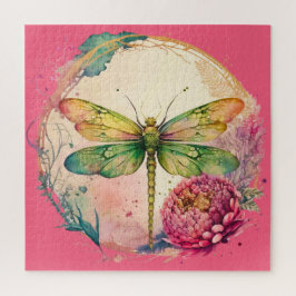 Elegant Floral Dragonfly | Dragonfly Gift ジグソーパズル