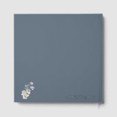 Elegant Floral Dusty Blue 70th Birthday Silver ゲストブック (裏面)