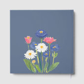 Elegant Floral Dusty Blue Baby in Bloom Shower ゲストブック (裏面)